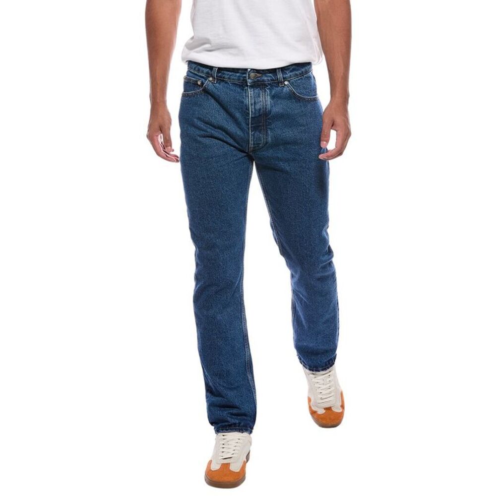 Palm Angels Mens  Low Waist Monogram Straight Jean, Blue